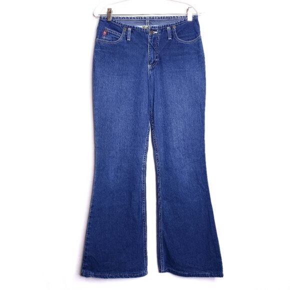 90s Vintage Mudd Flare Leg Cotton Jeans Y2K Boho Style Women's Junior's Size 9 - Picture 1 of 13